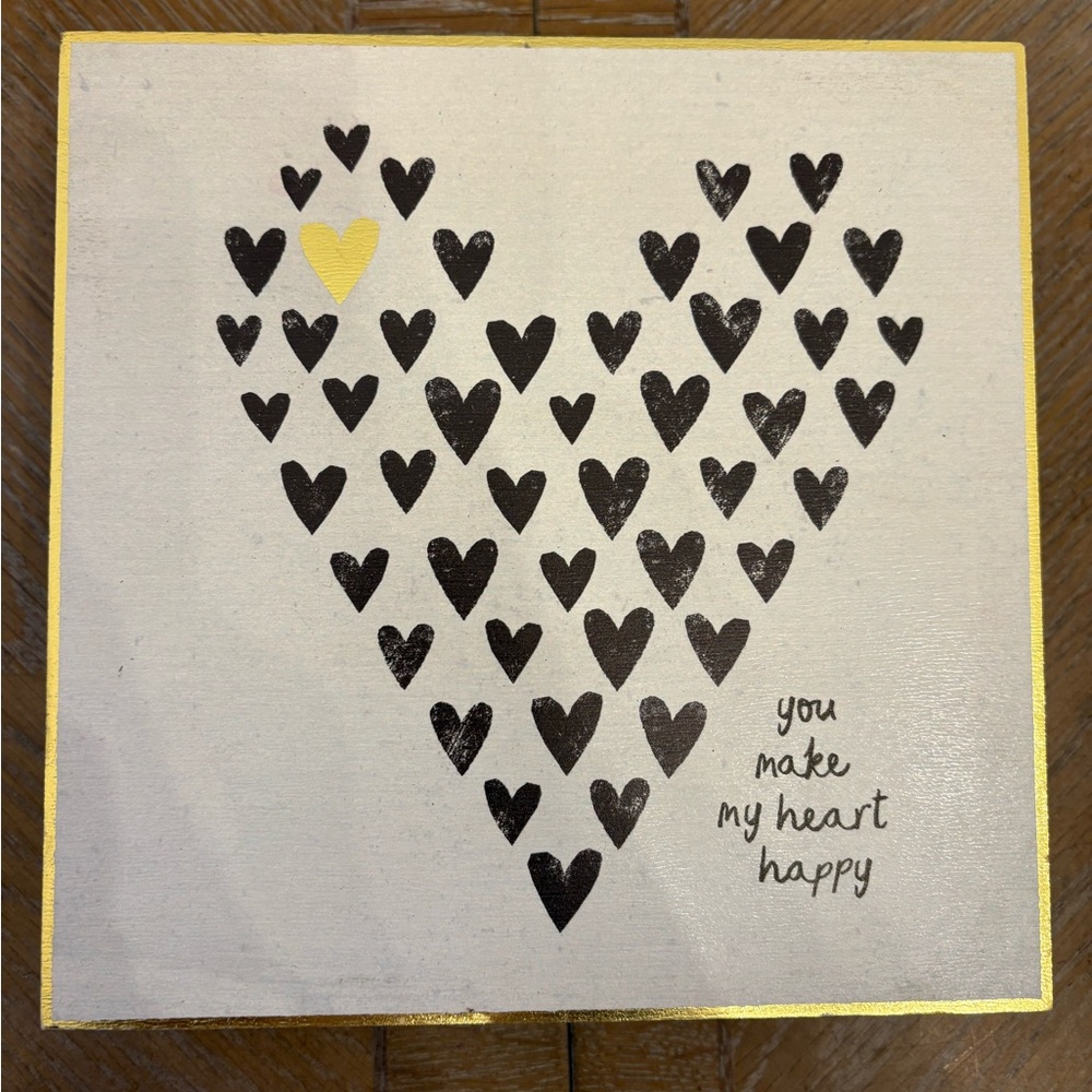 Heart Design Wall Art with Gold and Black Accents